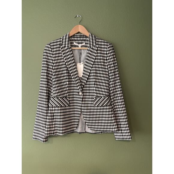 NWT Veronica Beard Cutaway Checkered Dickey Jacket Blazer Size 0 - Picture 2 of 13